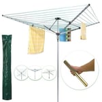 Rotary Washing Line 60m Airer Plus Cover Metal Spike Heavy duty weather proof