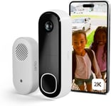 Arlo 2K Doorbell Camera Wireless & Chime, Outdoor WiFi Video Doorbell, Motion Sensor CCTV Camera Systems, 6 Month Battery Operated Security Camera, Night Vision, Free Trial of Arlo Secure, White