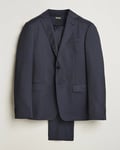 Zegna Tailored Wool Suit Navy