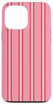 Coque pour iPhone 13 Pro Max Rose Blanc Rouge Rayé Girly Esthétique Preppy Stripe