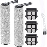 Lot de 5 Rouleaux de Brosse de Rechange et Filtres hepa Compatibles Avec les Aspirateurs Sans fil Tineco Floor one S5/Floor One S5 Pro, 2 Rouleaux de