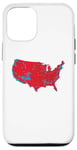 Coque pour iPhone 12/12 Pro Red Wave Carte des États-Unis dans l'élection présidentielle de 2024