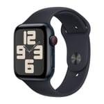 Apple Watch SE GPS + Cellular 44 mm Midnat aluminium urkasse med Midnat sportsrem - M/L