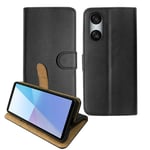 Leather Wallet Flip Cover Case for Sony Xperia 10 VI Black Black