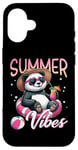 Coque pour iPhone 16 Flotteur de natation panda amusant Summer Vibes Beach Lovers