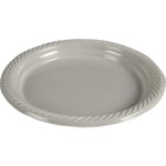 Plate, grå PP-plast, Ø23 cm, 25 stk.