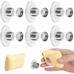 Lot De 6 Porte Savon Aimanté Ventouse, Aimant Savon Solide, Porte-Savon Douche Aimanté Magique sans Perçage - pour Salle De Bain Evier Baignoire