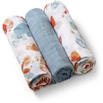 BabyOno Take Care Muslin Diapers stofbleer Blue 3 stk.