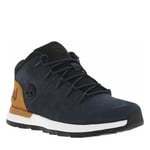 Bottines Timberland en cuir nubuck bleu marine à semelle plate et à lacets ronds