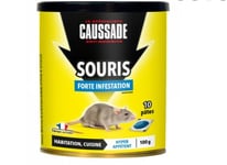 SOURICIDE CAUSSADE pate appât hyper appétant forte infestation souris 10 x 10G