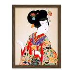 Wee Blue Coo Chikanobu True Beauty Kimono Japan Artwork Framed Wall Art Print 18X24 Inch