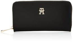 Tommy Hilfiger Portefeuille Femme Poppy Large Fentes pour Cartes, Noir (Black), Taille Unique