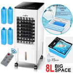 8L Portable Air Cooler Fan Ice Cold Cooling Conditioner Unit + Remote Control UK