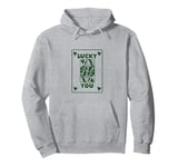 Funny Poker Night, Feeling Lucky Vibes Green Playing Card Pullover Hoodie