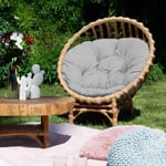 Fauteuil de jardin en osier cler gris Benlemi