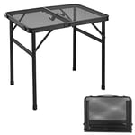 Odoland Table de Camping Pliante, Table de Barbecue Réglable en Hauteur, Table de Pique - Nique Extérieure avec Pieds Antidérapants, pour Barbecue, I'intérieur et l'extérieur, Pêche