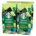 STARBUCKS Single-Origin Colombia, Medium Roast, Whole Bean Coffee 450g (Pack of 4)