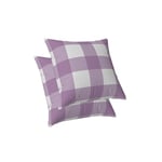 ggaimwf Housses de Coussin Vichy Pastel Violette Tartan Coussins de Chaise à Carreaux Violet Ferme Housses de Coussin Oreillers à Carreaux pour Le lit Canapé Salon Extérieur Jardin 40x40cm Lot de 2