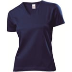 Stedman Classic V-Neck Women T-shirt Marine bomull Medium Dame