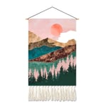 Ahlsen - Bohème Macramé Tissé Tenture Murale Sunrise Tenture Murale Tapisserie avec Gland Coloré Boho Décor pour La Maison Chambre Fête Artisanat