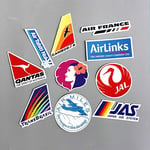 10 Pieces/lot Airline Logo Pvc Decal Sticker Fashion Trunk Luggage Carrier Laptop Brand Handbag Waterproof Stickers Toys