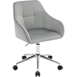 Woltu - Chaise Bureau, Chaise Coiffeuse, Fauteuil de Bureau Ergonomique, Chaise Pivotante, en Velours + Métal, Gris Clair