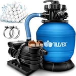 tillvex Système de Filtre à Sable 10 m³/h – 5 Fonctions de Filtration avec indicateur de pression,Filtre à sable pour les bassins aquatiques et les piscines