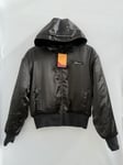 Ellesse Womens Joanara Padded Bomber Jacket Fur Lined Hood Black Size 8 RRP £80