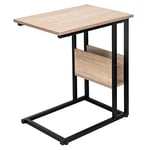 WOLTU Table Bout de canapé Table Basse à thé en métal et aggloméré Chêne Clair TS79hei