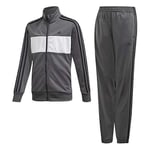 Adidas Yb Ts Tiberio Tracksuit - Top: Grey Six/White/Black Bottom: Grey Six S19/Black, 6-7Y