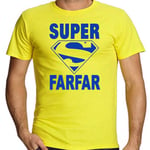 Farfar T-shirt - Sverige Gul Super Farfar design L