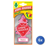 6x Arbre Magique Déodorant Voiture Petit Pin Fraise