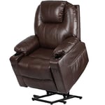 YITAHOME Lift Recliner Armchair for Elderly, Power Massage Lift Recliner Chair with Heat Vibration, Heavy Duty Safety Motion Reclining Mechanism, Faux Leather Electric Reclining Chairs