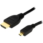 Cable hdmi 1.4 male micro hdmi prise male 1m - Noir