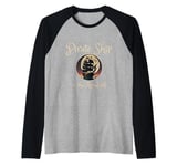 Pirate Ship In The Moonlight On The Water Skull Crossbones Raglan Baseball Tee