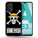 Cokitec Coque pour Samsung Galaxy A33 5G Manga One Piece Tete de Mort Multicolore