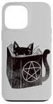 Coque pour iPhone 13 Pro Max SataniCat Pentagramme Chat Satan Demon Necronomicon Lover