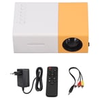 Mini projecteur Jaune Blanc 1080P Full HD Portable LED Pico Vid&eacute;oprojecteur avec t&eacute;l&eacute;commande pour multim&eacute;dia HD Interface sonore USB Prise UE 110-240 V