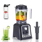 Biolomix Professional Blender, 2200W 3 preset smart IQ, Stepless speed regulation,2L capacity with 600ML Portable Bottle,Smoothie Blender for Crushing Ice, Soup,Baby food.Grain grinding