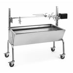 Oneconcept - Tourne Broche Electrique 2 en 1, Mechoui, Rotisserie et Gril de Barbecue, Broche Cochon de Lait, Tourne Broche Barbecue avec Vitre,