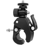 2 pièces Fixation Camera Clamp Support Guidon caméras Camera à Pince Fixation vélo Fixation Rapide Collier pour Appareil Photo, Support de Microphone, Moto, Moniteur de Guidon de vélo, Lampe de Poche