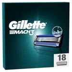 Gillette Mach3 Recharges De Lames De Rasoir Pour Homme, À 3 Lames Et Avec Une Bande Lubrifiante Pour Réduire Les Irritations, 18 Recharges De Lames, Lames Plus Résistantes Que L’Acier