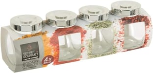 Avilia Lot de 4 bocaux en verre transparent de 200 ml pour épices – Solution pratique pour organiser le garde-manger dans la cuisine