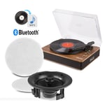 Record Player Turntable with Bluetooth Ceiling Speakers, USB - RP162 CSH65 6.5"