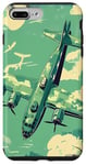 Coque pour iPhone 7 Plus/8 Plus Bombardier B-17G Green Pop Art Tropical B-17 Flying Fortress de la Seconde Guerre mondiale