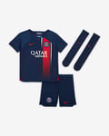 Paris Saint-Germain 2023/24 Home Younger Kids' Nike Dri-FIT 3-Piece Kit