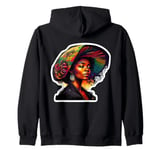 Colorful African American Woman in Hat Zip Hoodie