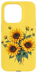 iPhone 15 Pro Yellow Sunflowers Cute summer flowers Floral Positivity Case