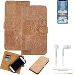 FOR HTC Wildfire E3 SMARTPHONE CASE COVER WALLETCASE CORK