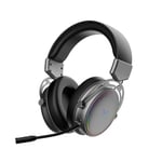 Rapoo VH800 Casque de Jeu sans Fil Supra-auriculaire, Microphone Flexible avec Fonction muet, Batterie 46 h, Casque Bluetooth et 2,4 GHz Compatible avec PC/Mac/Xbox One/PS4/Nintendo Switch, Gris